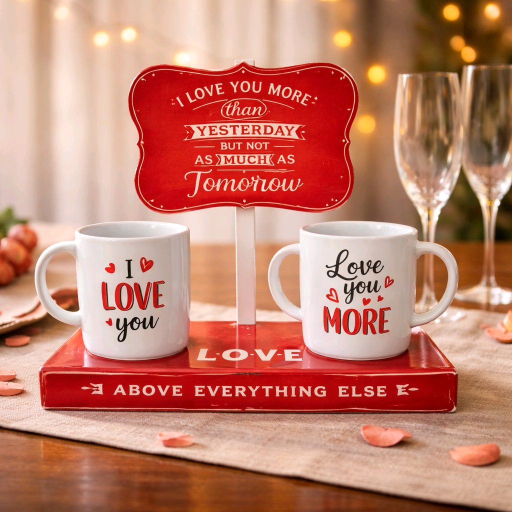 “Love You More” Romantic Couple Mug Gift Set - Image 3