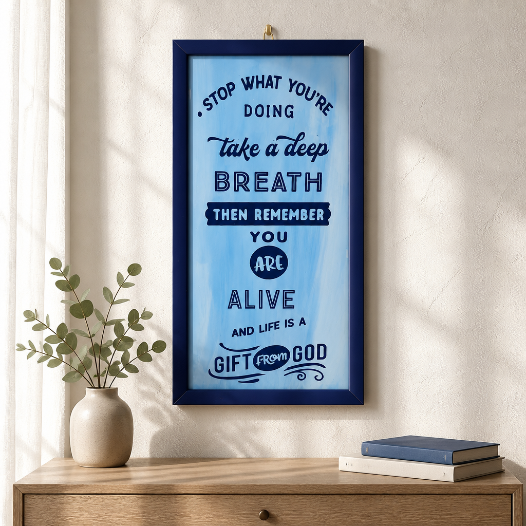 “Take a Deep Breath” Inspirational Framed Wall Art - Image 3
