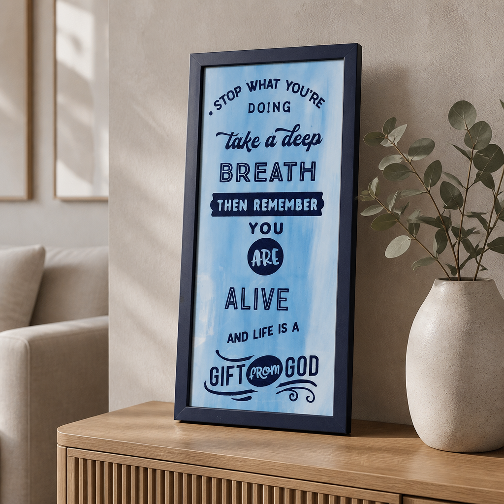 “Take a Deep Breath” Inspirational Framed Wall Art - Image 2