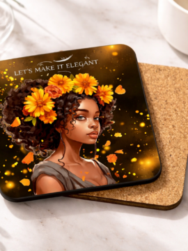 Floral Queen Art Cork-Back Coaster