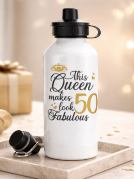 This Queen makes 50 look Fabulous - 10″Personalized Sipper Bottle