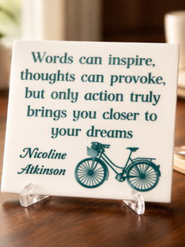 “Dreams in Motion” Inspirational Personalized Tile