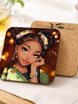 Chic Beauty Art Cork-Back Coaster