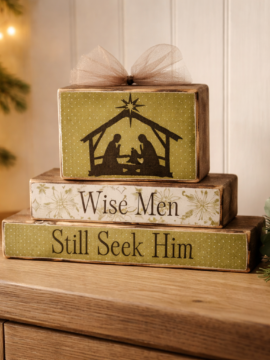 “Wise Men Still Seek Him” Nativity Wooden Block Set